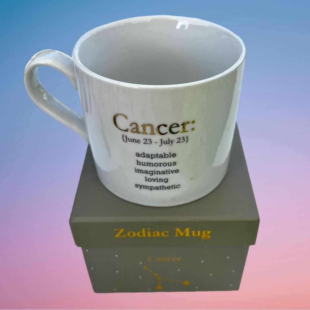 CANCER ZODIAC MUG WORLD MARKET for JUNE OR JULY BIRTHDAY GIFT NEW IN BOX